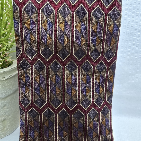 COLOURS BY ALEXANDER JULIAN MENS TIE 100% SILK, STAINED GLASS PATTERN, BLUE GOLD - Picture 2 of 7
